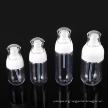 Wholesale round 40ml 60ml 80ml 100ml clear plastic travel bottle set pet lotion shampoo bottle with pump